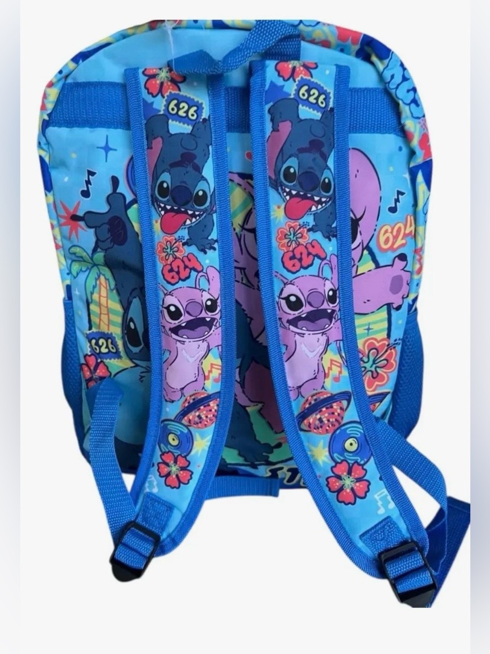 Disney Blue Sequin Stitch Kids Backpack with Front Pocket - Picture 2 of 6